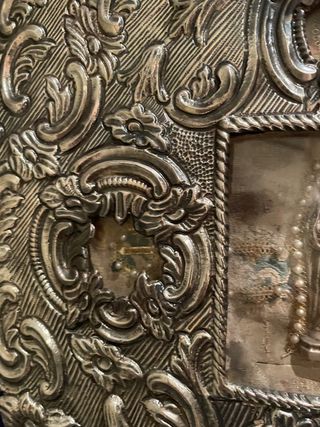 Relicario panel plata, taller colonial, S XVIII.