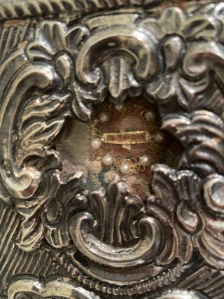 Relicario panel plata, taller colonial, S XVIII.