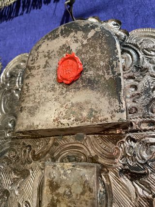 Relicario panel plata, taller colonial, S XVIII.