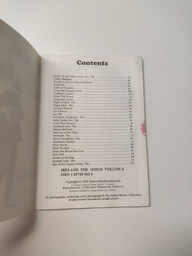 Libro de partituras canciones irlandesas