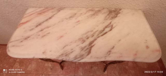 ANTIGUO RECIBIDOR CONSOLA BRONCE / MÁRMOL MACIZO.