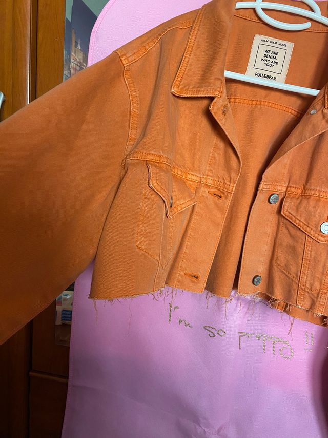 Cazadora vaquera cropped oversize M