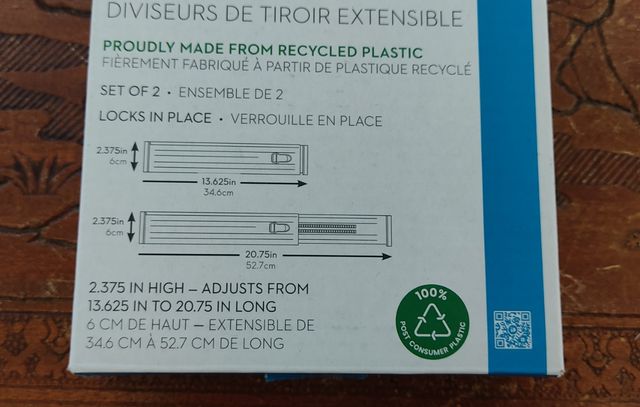 Divisor de cajones ajustable