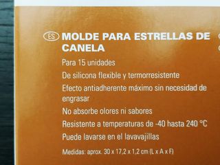 MOLDE SILICONA MAGDALENAS Y ESTRELLAS DE CANELA