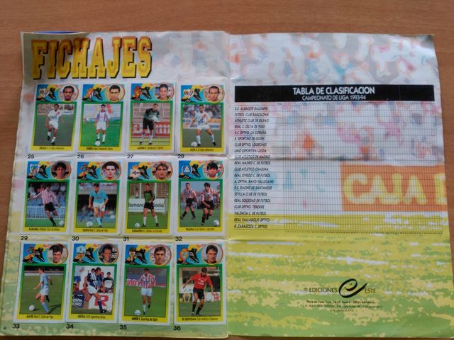 Álbum de cromos Liga fútbol 93-94