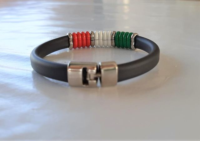 PULSERA DE CAUCHO BANDERA ITALIA. UNISEX