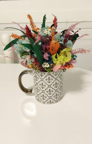 tazas personalizadas con flor preservada 
