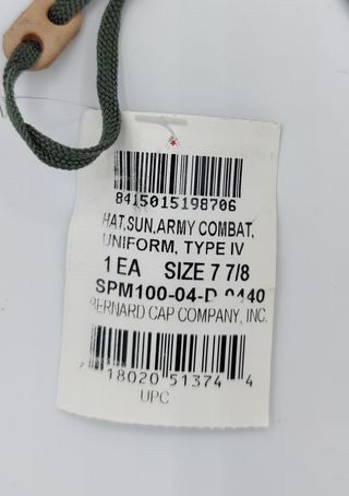 Sombrero Militar USA Talla 7 7/8 in.