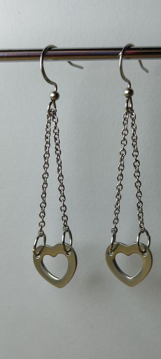 Pendientes el curazon de acero inoxidable