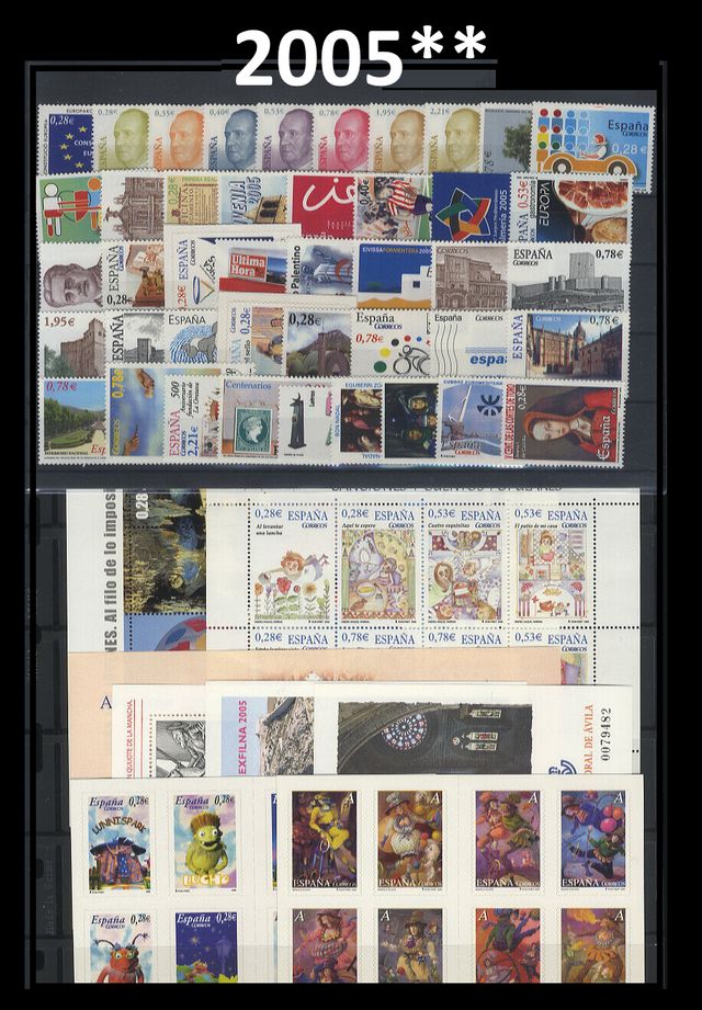 NUOVI FRANCOBOLLI SPAGNOLI NON FISSI PER L'INTERO ANNO 2005