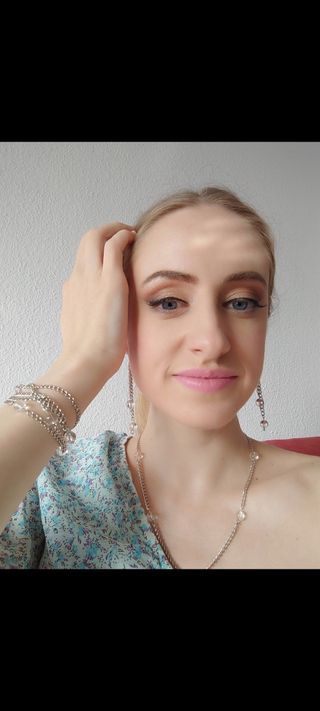 Pulsera de cristal transparente y acero inoxidable