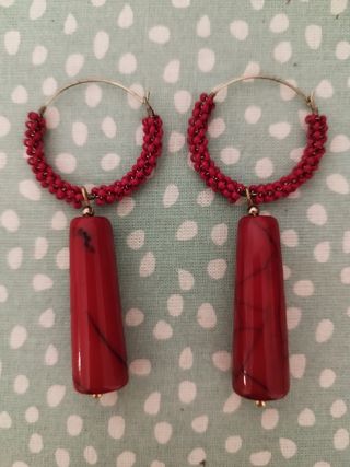 Pendientes rojos flamenca