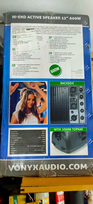 Vonyx  SPJ-1200A Bafle activo 12" 600W, 4 unidades