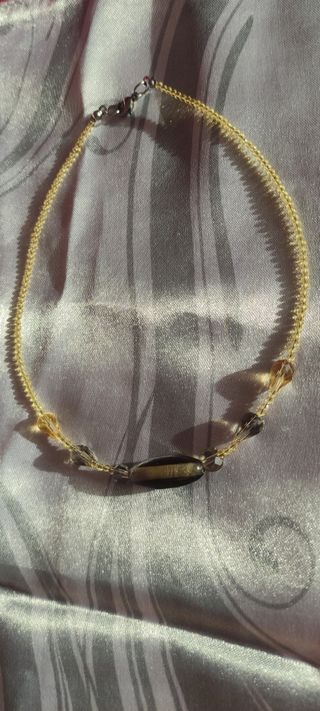 Choker de espinela natural y cristal murano