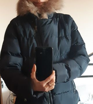 cazadora plumifero  azul talla M