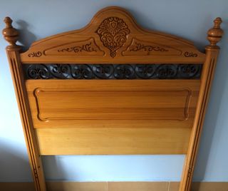 DORMITORIO JUVENIL DOBLE MADERA MACIZA Y FORJA