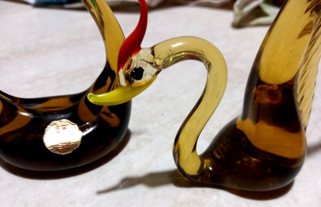 set 2 cigni in murano, perfetto