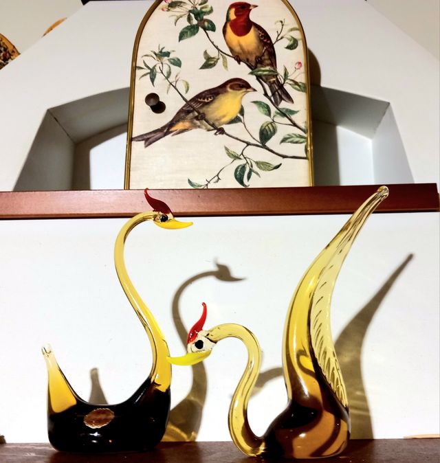 set 2 cigni in murano, perfetto