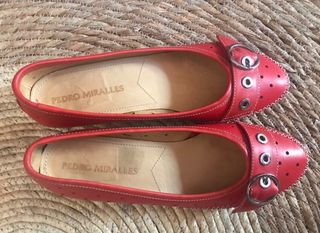 Manoletinas piel roja Pedro Miralles n*39
