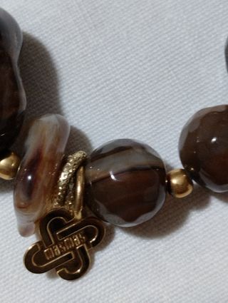 Bracciale con agata marrone e beige Masmas