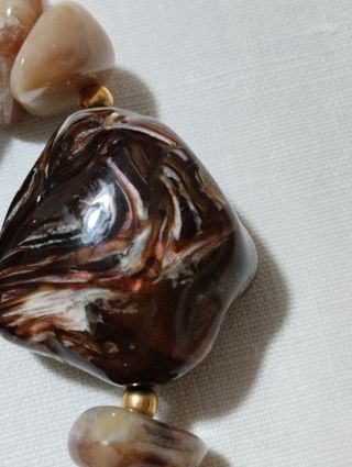 Bracciale con agata marrone e beige Masmas