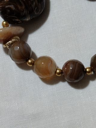Bracciale con agata marrone e beige Masmas