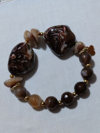 Bracciale con agata marrone e beige Masmas