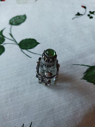 perfumero franses Antiguo cupidon cristal y plata