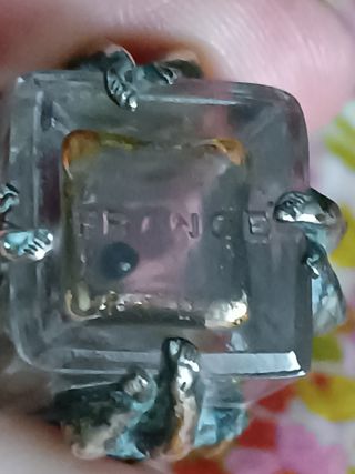 perfumero franses Antiguo cupidon cristal y plata
