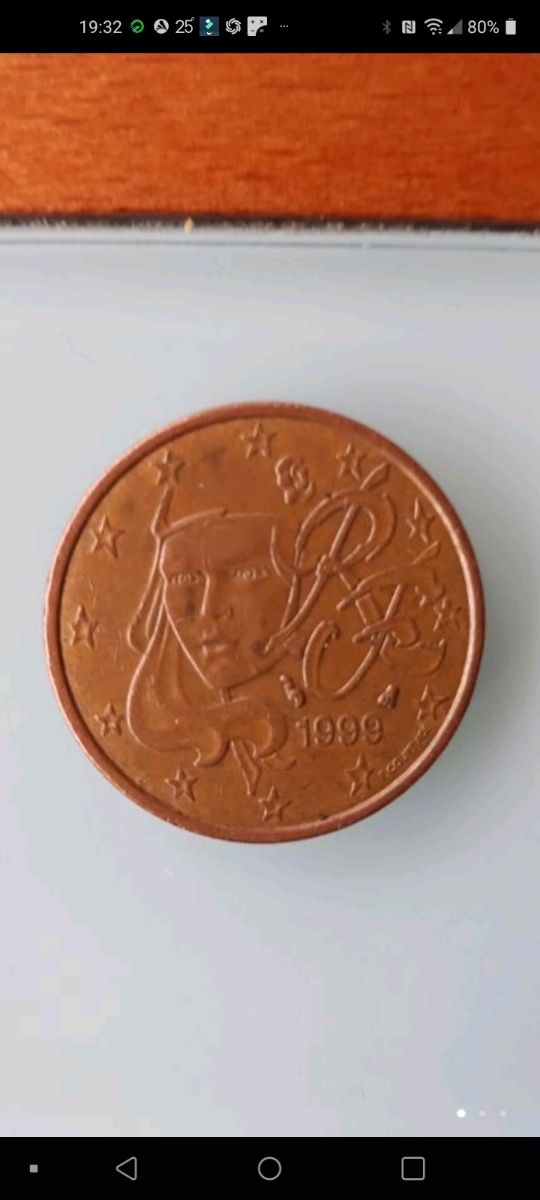Moneda 5 céntimos Francia 1999