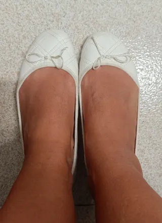 Manoletinas Bailarinas Blancas Talla 38