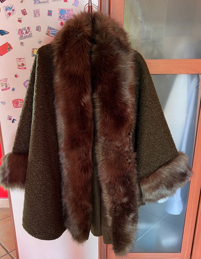 Poncho donna finta pelliccia