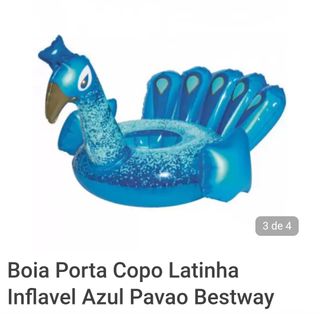 Bóia Porta Copo Pavão Azul Bestway Nova