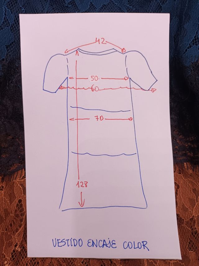 Vestido encaje 🕶 volantes multicolor 🕶 talla U