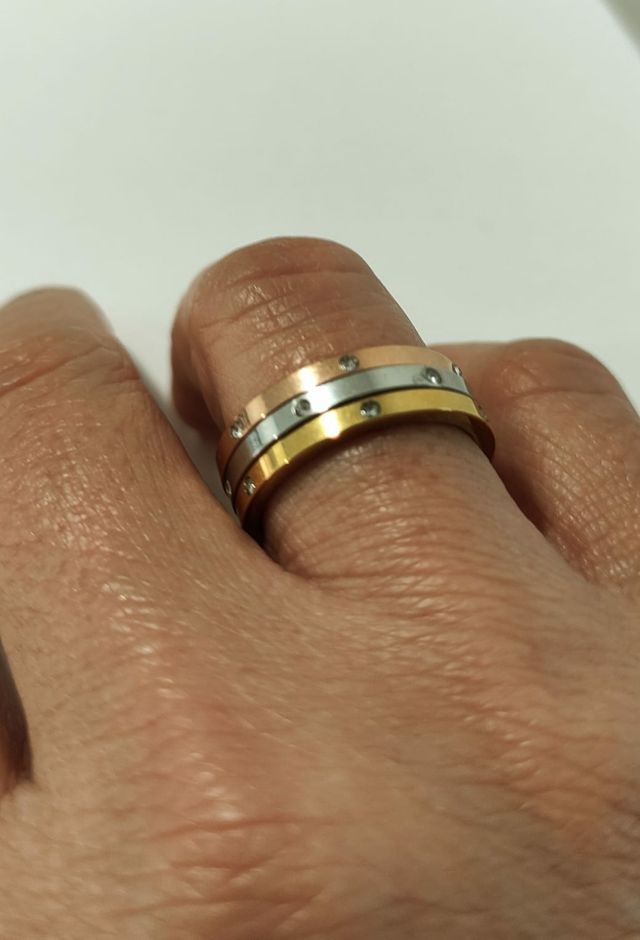 anillo triple mujer