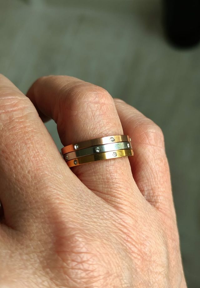 anillo triple mujer