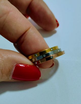 anillo triple mujer