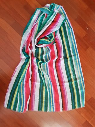 sciarpa, foulard a righe colorate cm 73 x 180