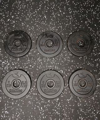 ✅ 10 DISCOS PESAS 1KGX10 DOMYOS AGUJERO 28MM