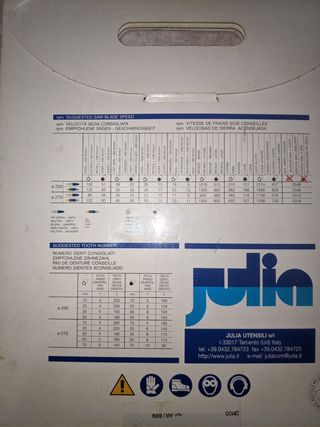 Lama per sega circolare 260x2,5x50 HSS-DMo5
