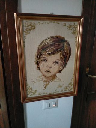 Quadro bambino punto croce