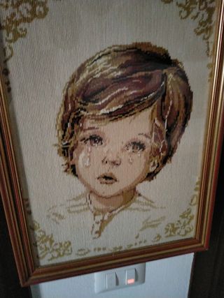 Quadro bambino punto croce