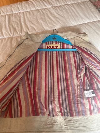 Cazadora piel auténtica beige