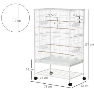 Jaula grande pájaros blanca NUEVA