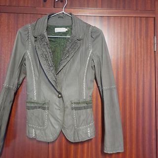 Americana piel Talla S verde