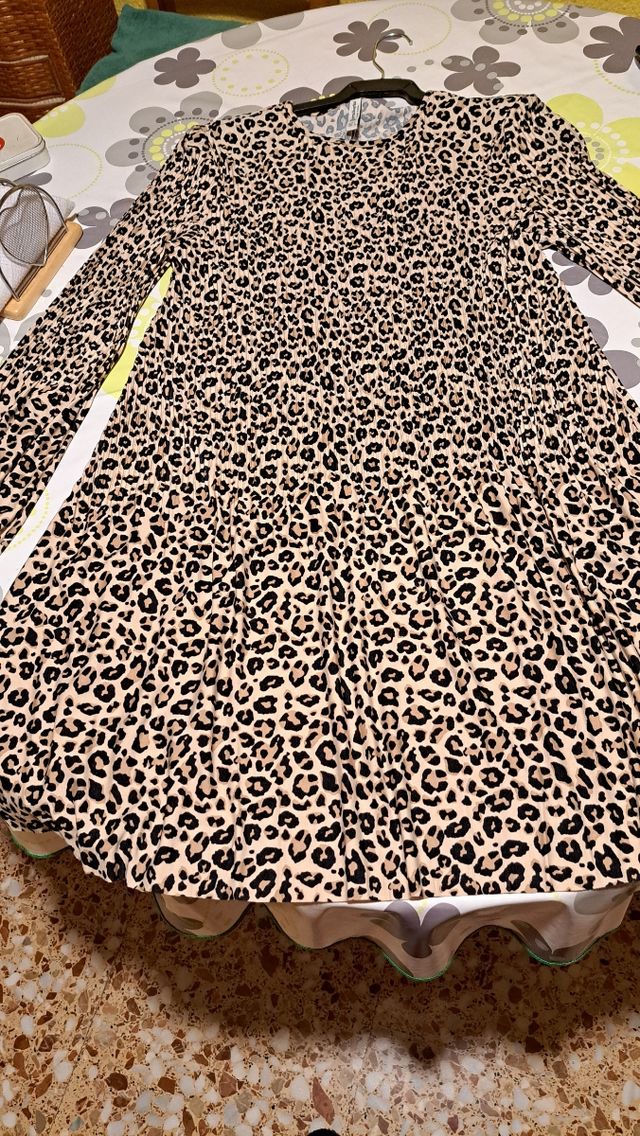 Vestido manga larga animal prit
