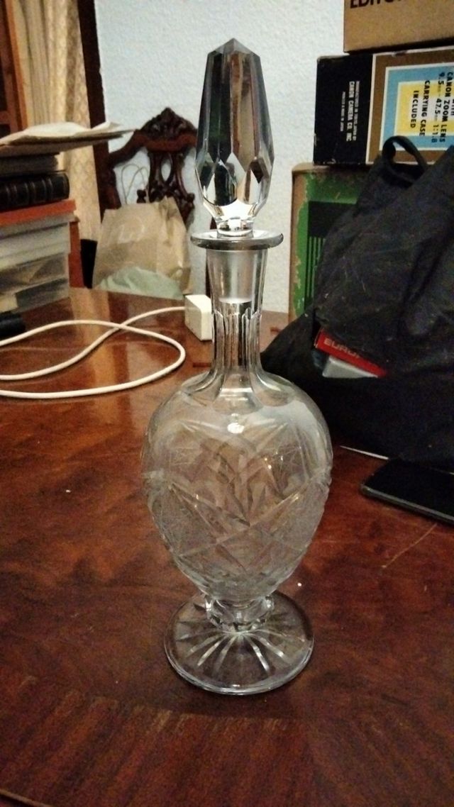 Botella licorera cristal/ Jarrón 