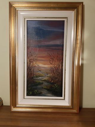 dipinto olio su tela incorniciato 37x57