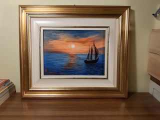 Dipinto olio su tela incorniciato 35x41