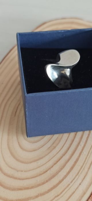 Anillo onda plata de ley